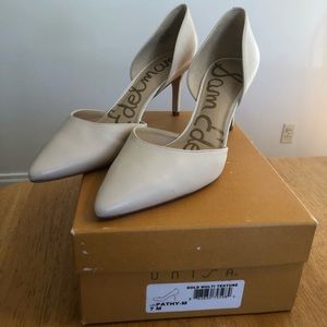 cream stylish heels